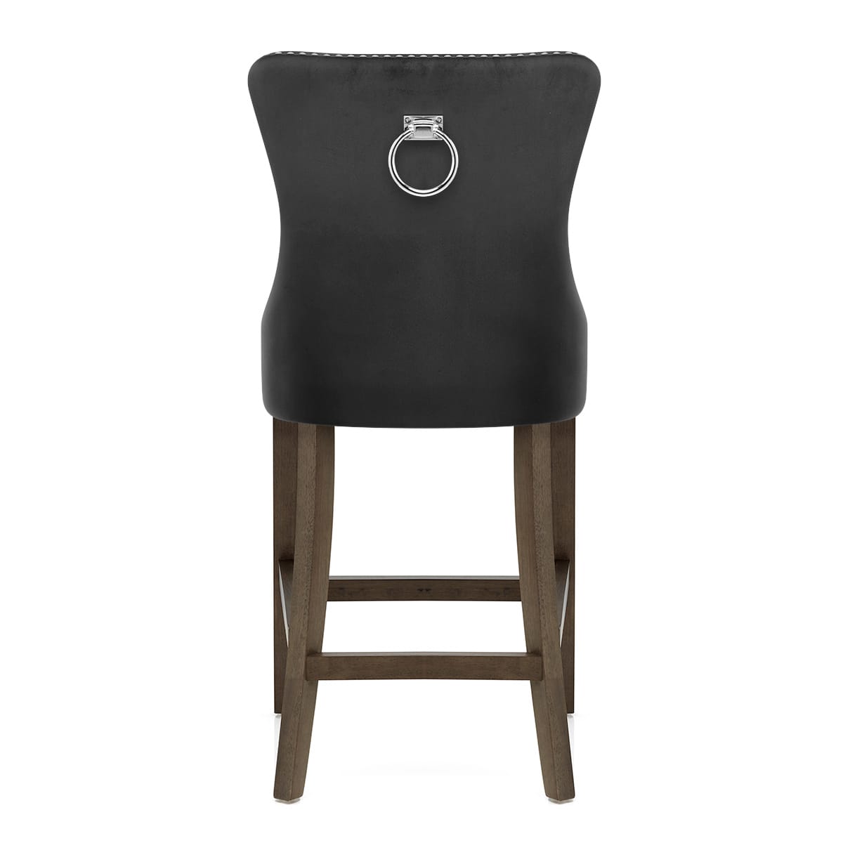 Sgabello Legno Velluto - Kensington Nero