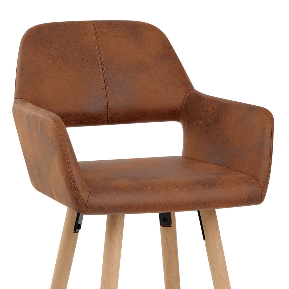 Sgabello Ecopelle Antica Legno - Kite Marrone