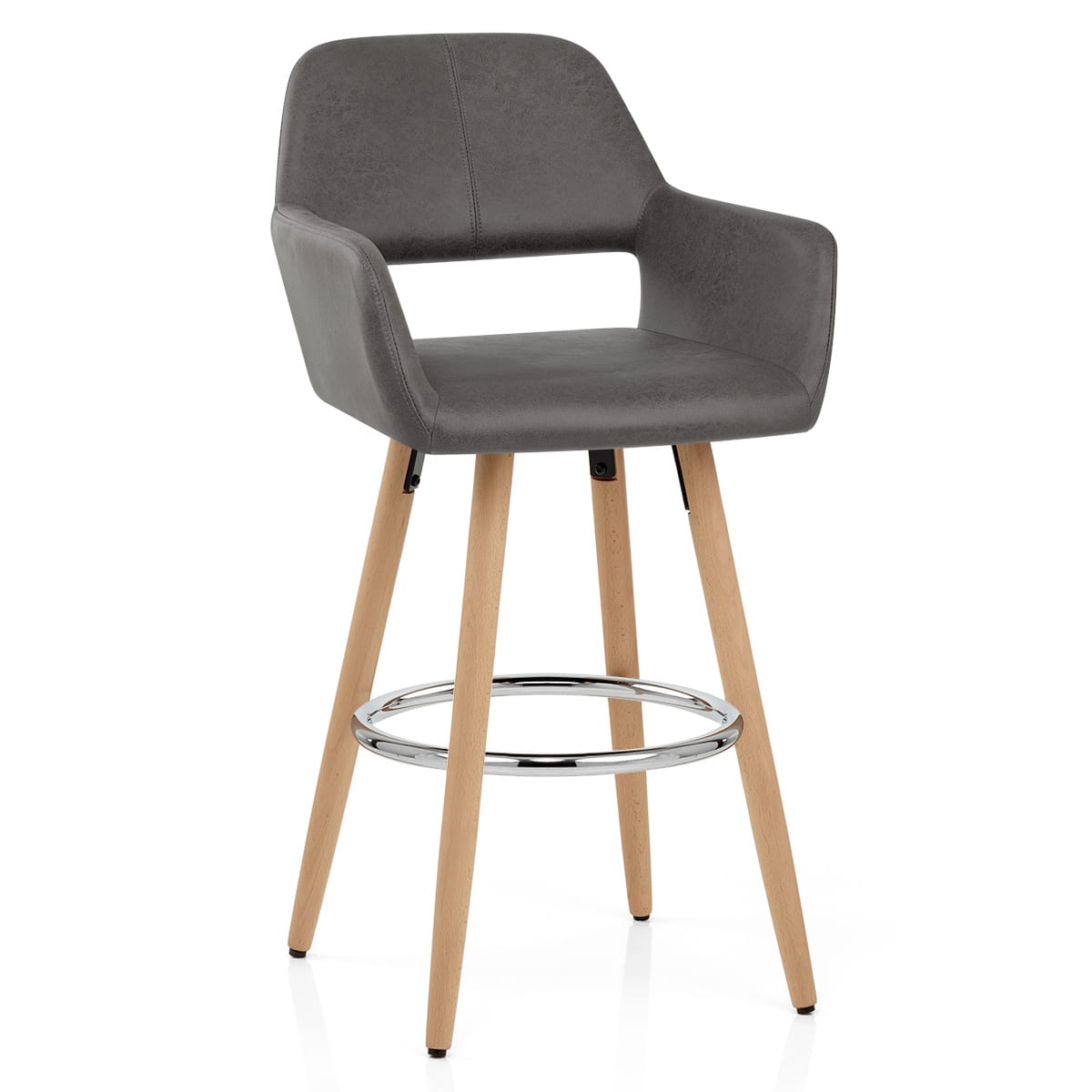 Sgabello Ecopelle Antica Legno - Kite Grigio