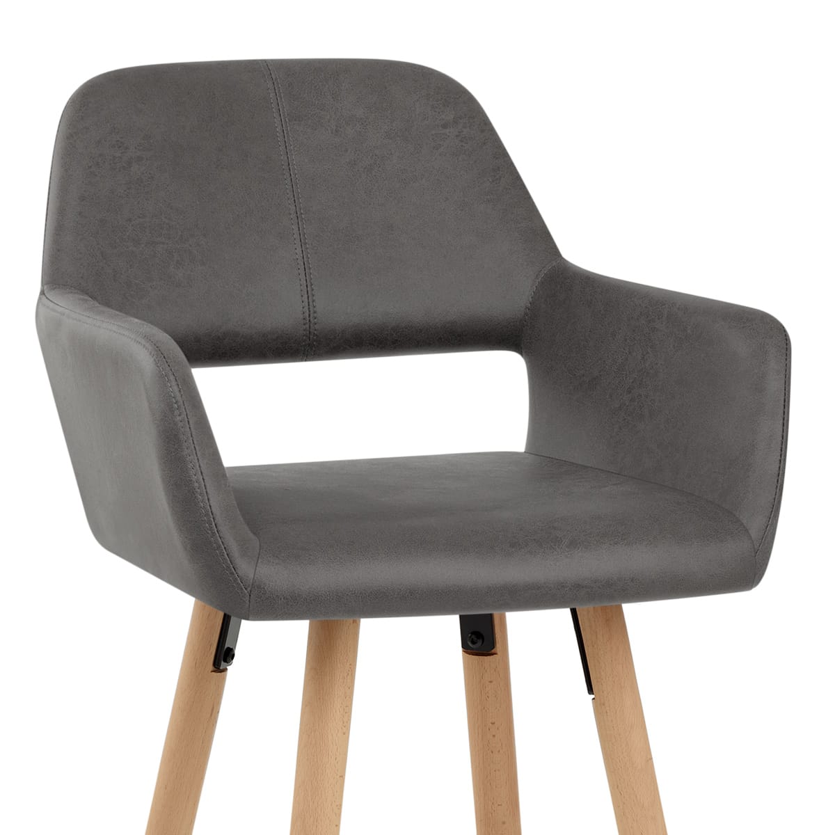Sgabello Ecopelle Antica Legno - Kite Grigio