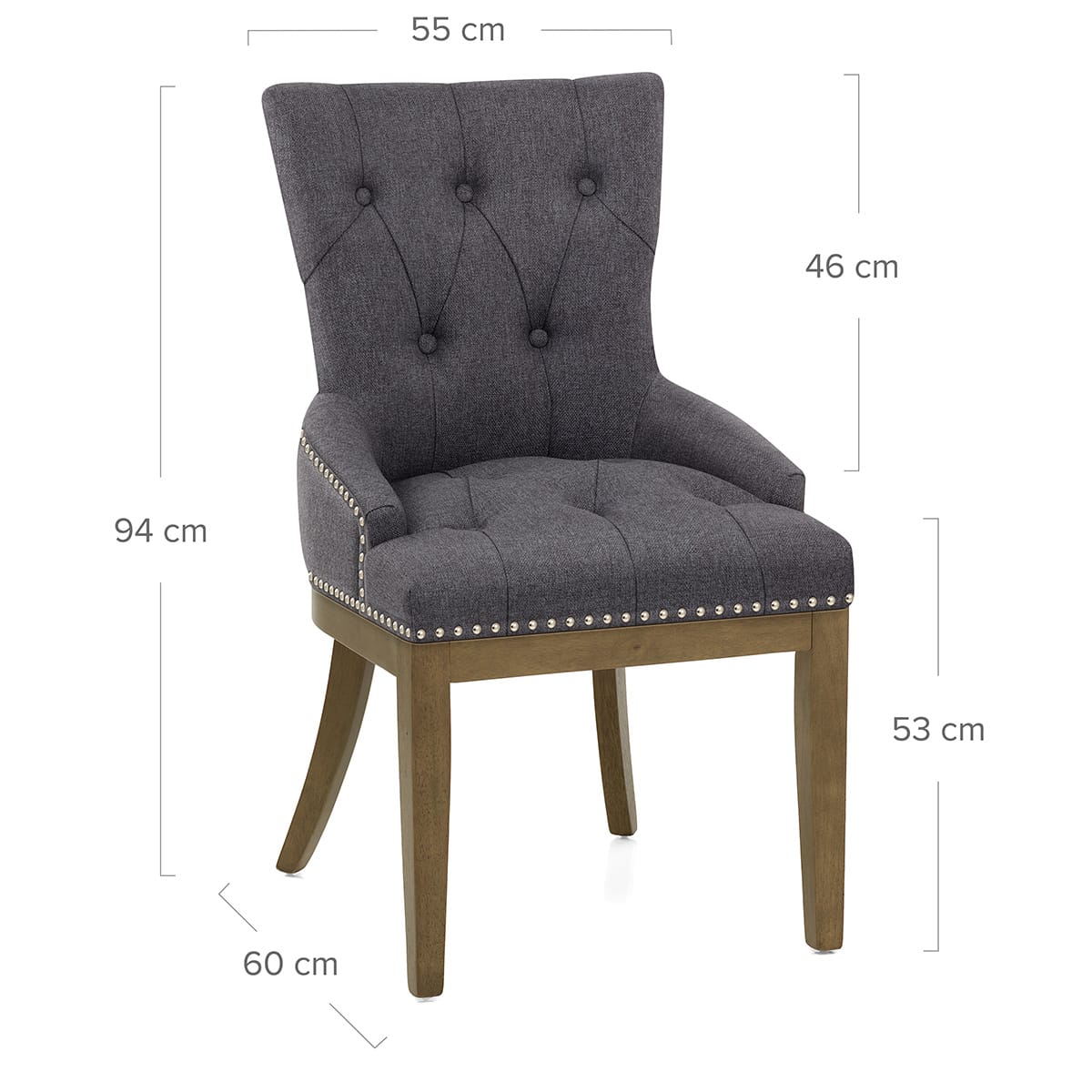 Sedia Tessuto Quercia - Knightsbridge Grigio scuro