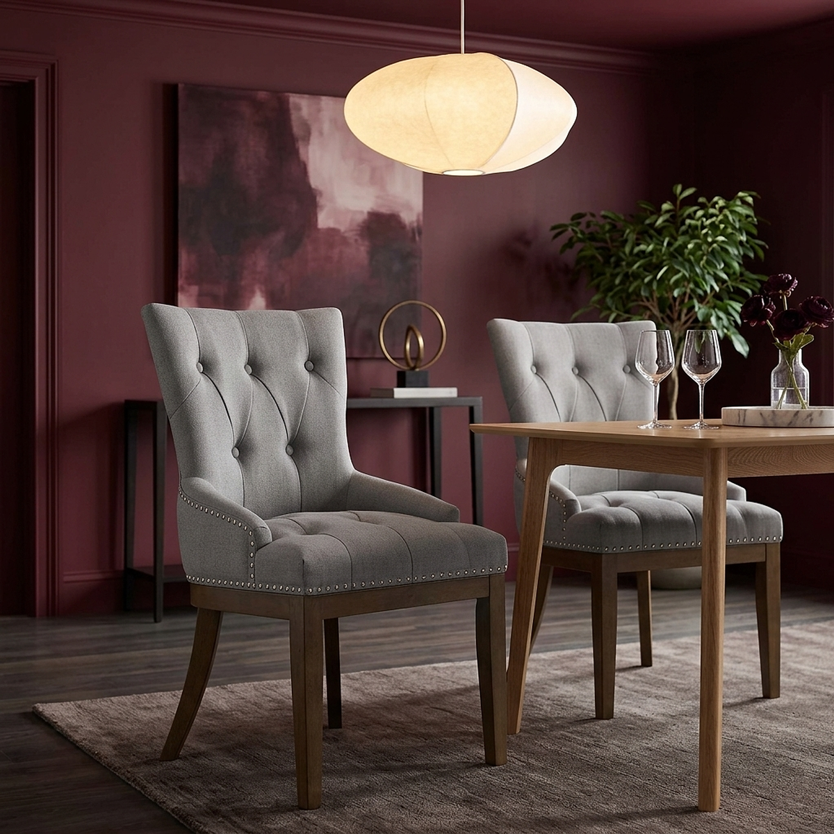 Sedia Tessuto Quercia - Knightsbridge Grigio