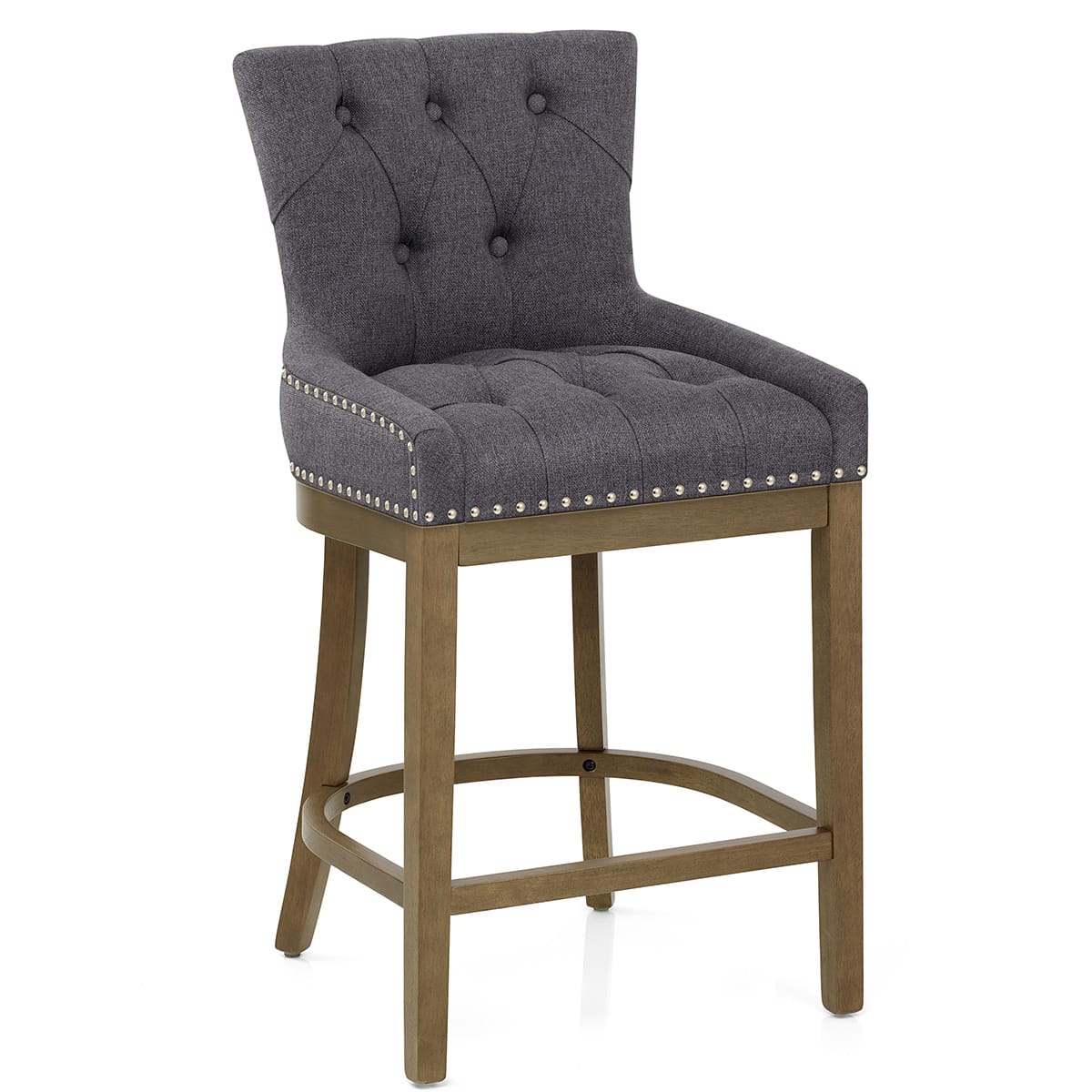 Sgabello Legno Tessuto - Knightsbridge Grigio scuro