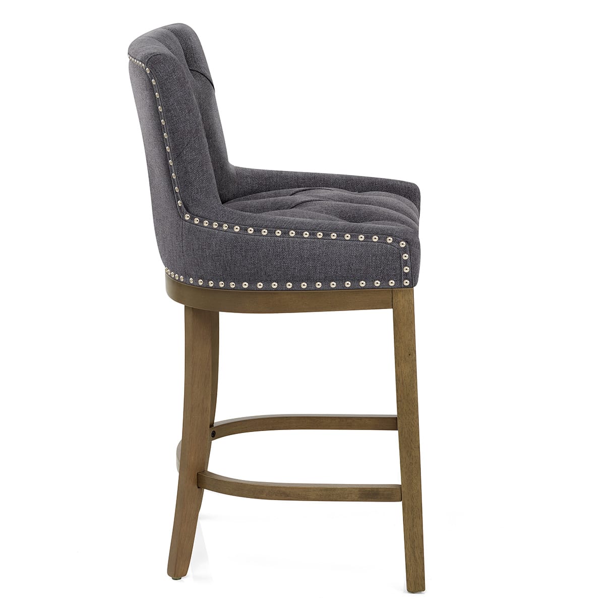 Sgabello Legno Tessuto - Knightsbridge Grigio scuro