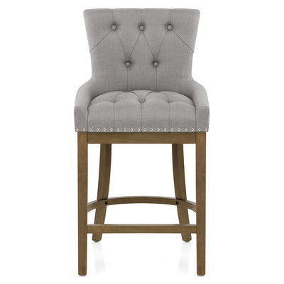 Sgabello Legno Tessuto - Knightsbridge Grigio