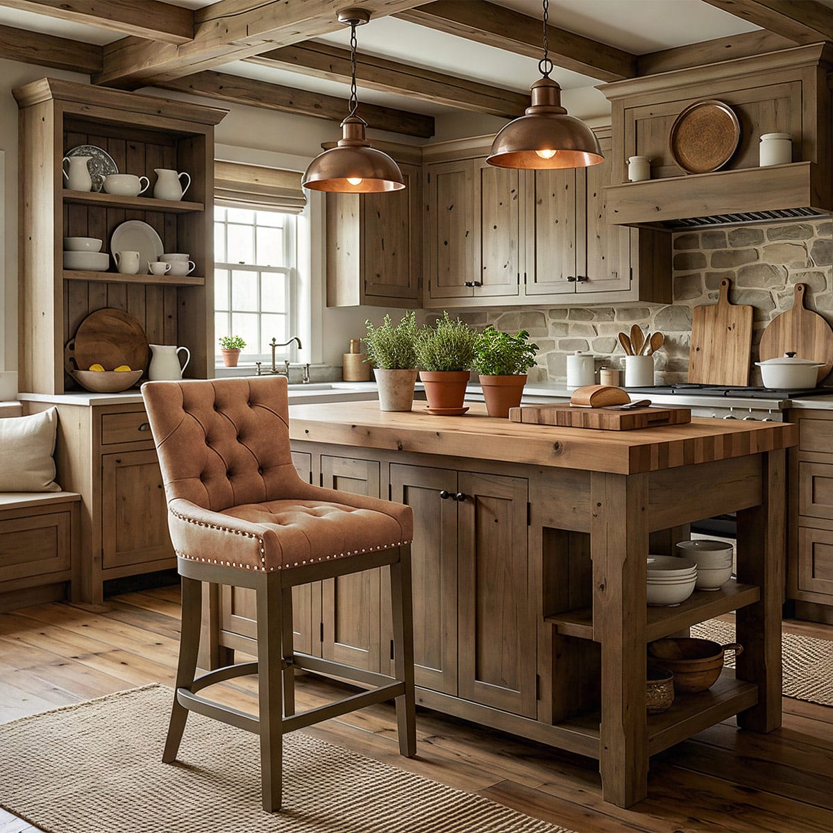 Sgabello Ecopelle Quercia - Knightsbridge Marrone