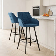 Sgabello Velluto - Lanson Blu Scuro