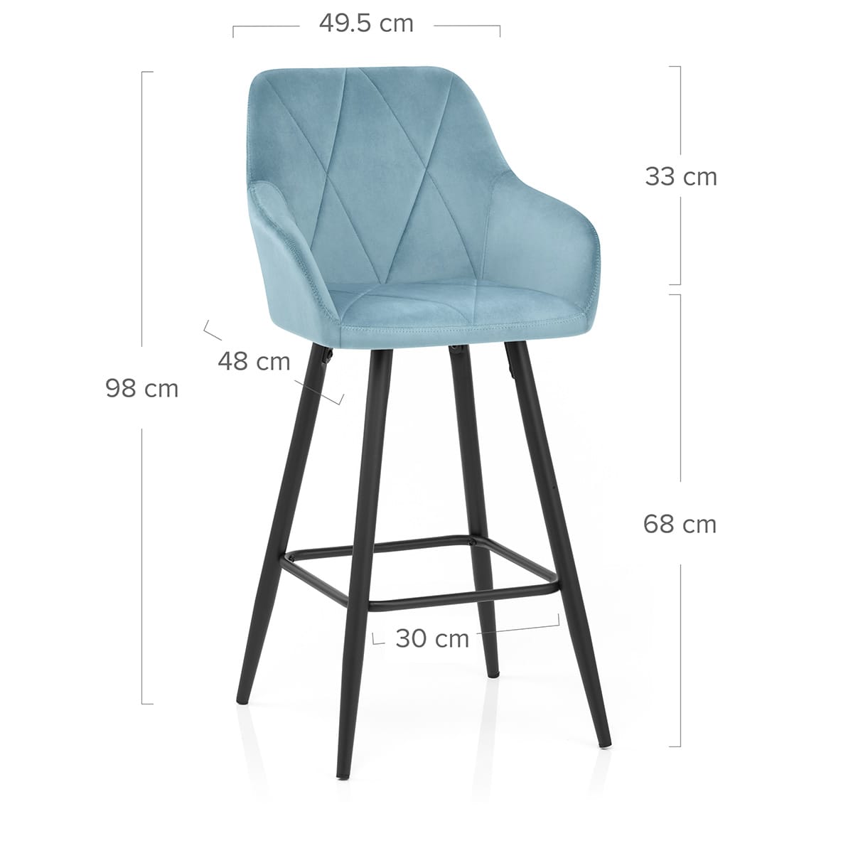 Sgabello Velluto - Lanson Blu