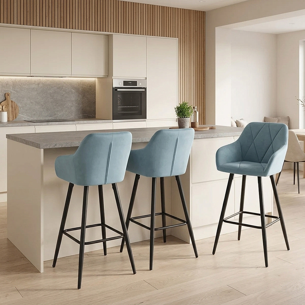 Sgabello Velluto - Lanson Blu