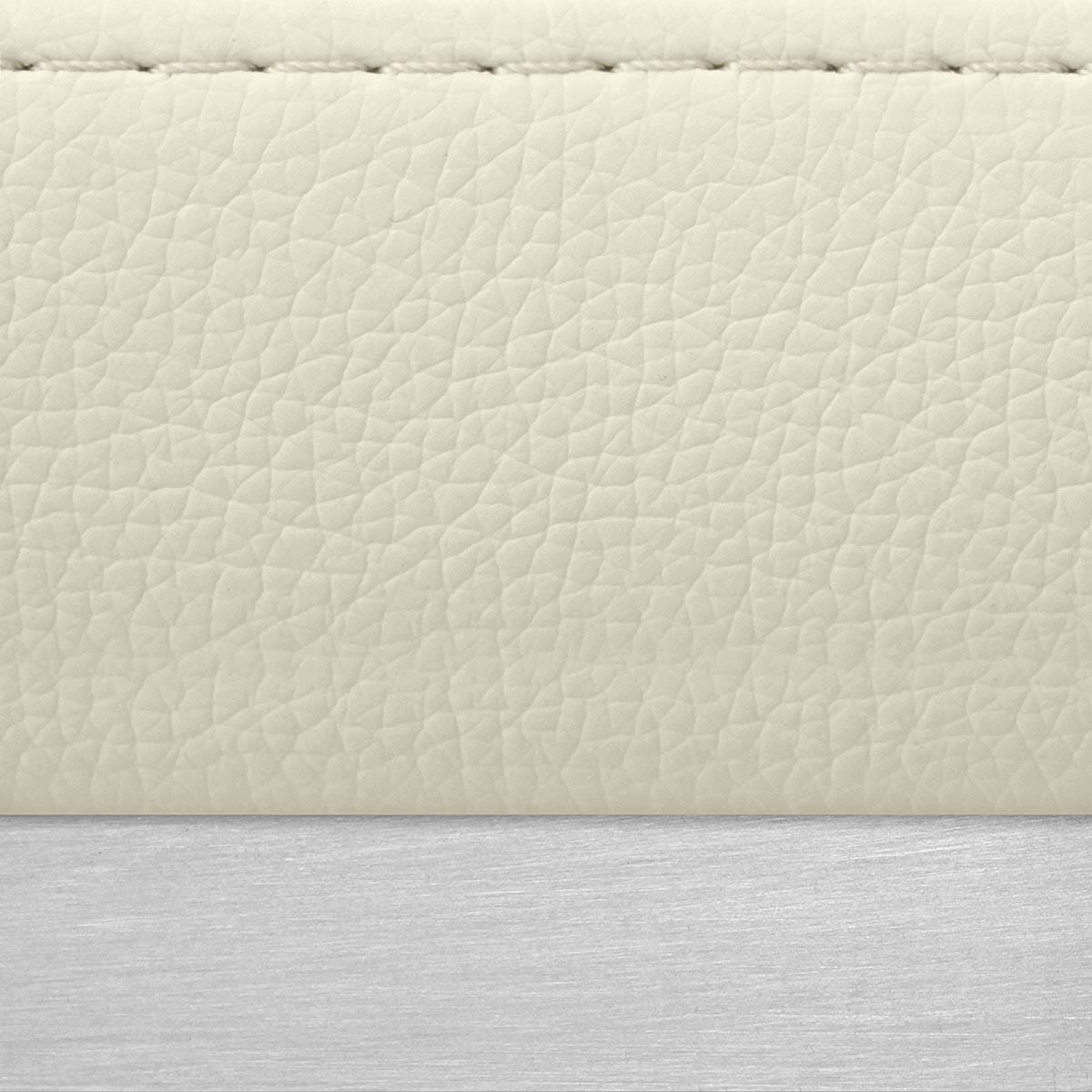 Sgabello Ecopelle Cromo Satinato - Leah Crema