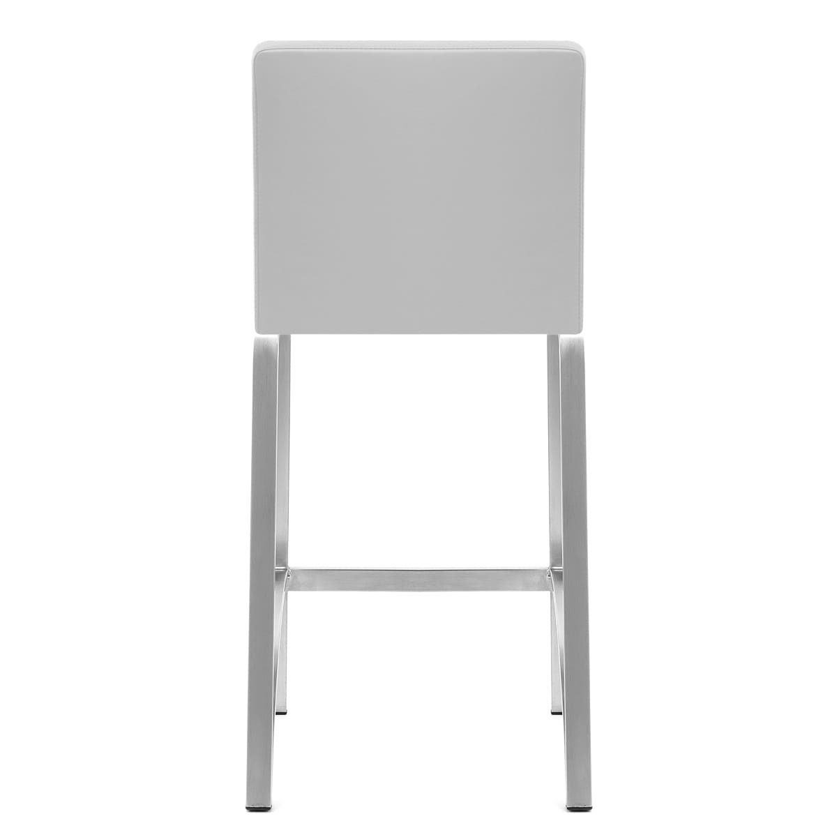 Sgabello Ecopelle Cromo Satinato - Leah Grigio