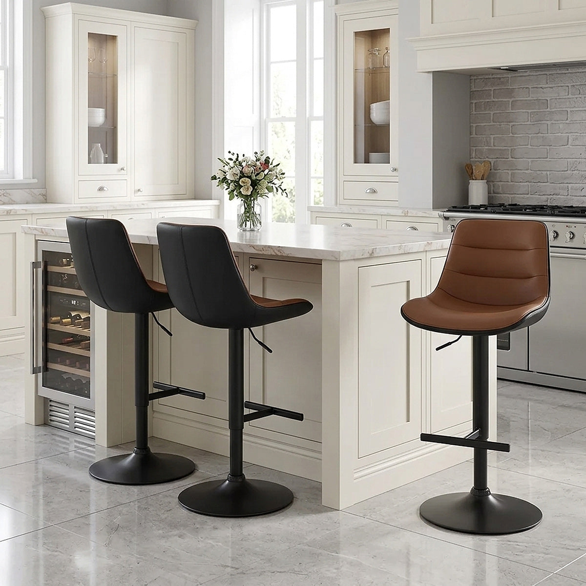Sgabello Ecopelle - Lattice Marrone