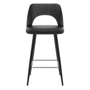 Sgabello Legno Nero Ecopelle - Leo Nero