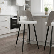 Sgabello Legno Grigio Ecopelle - Leo Bianco