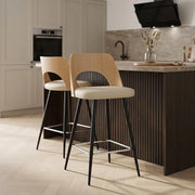 Sgabello Ecopelle Quercia - Leo Crema