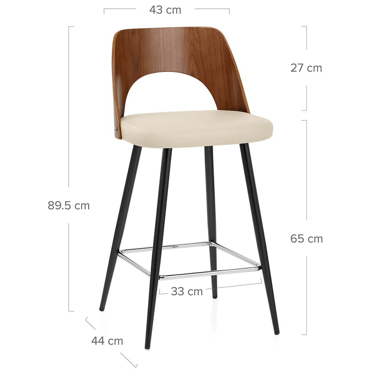 Sgabello Ecopelle Noce - Leo Crema