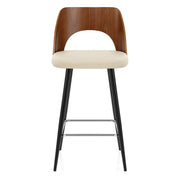 Sgabello Ecopelle Noce - Leo Crema