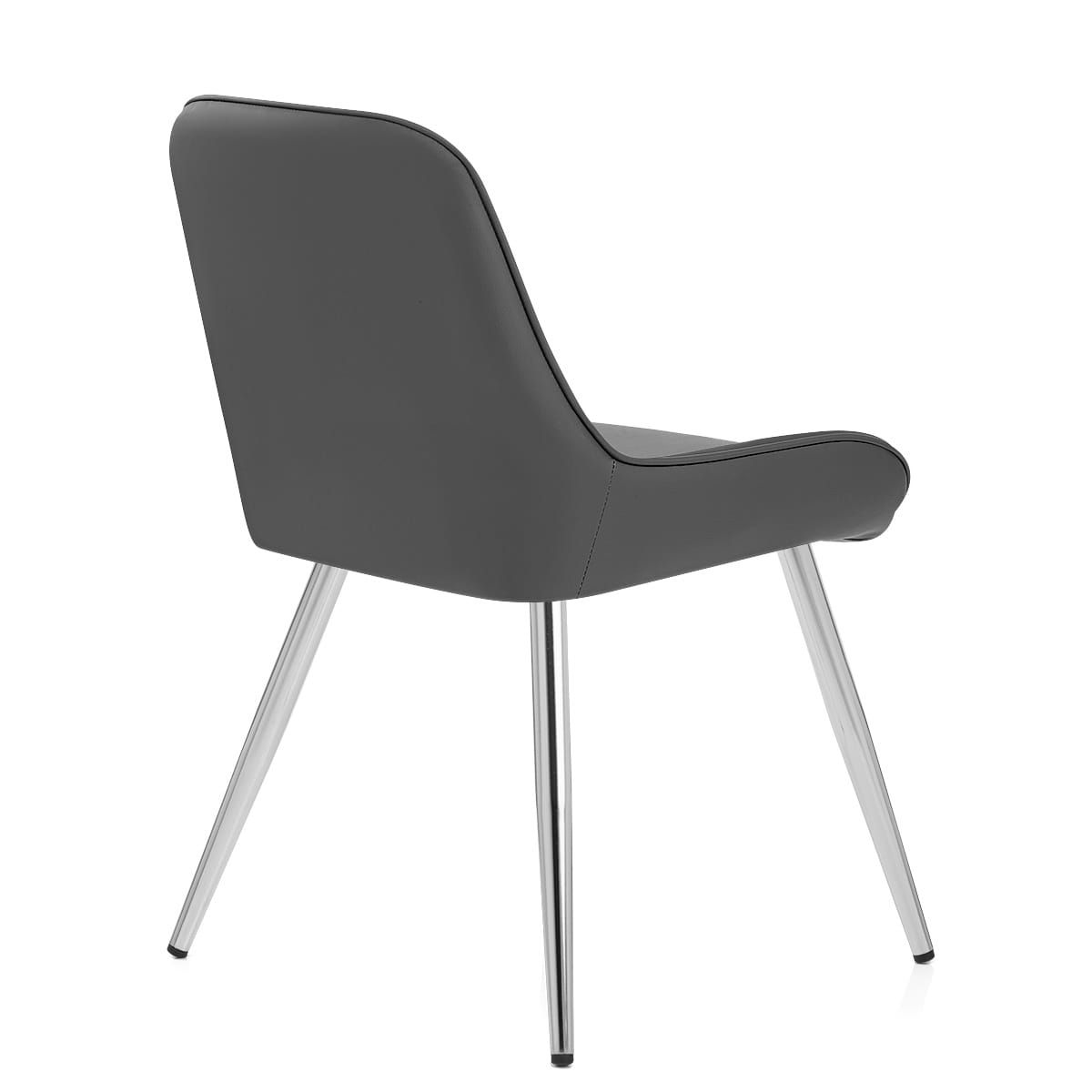 Sedia da pranzo Ecopelle Cromata - Lincoln Grigio