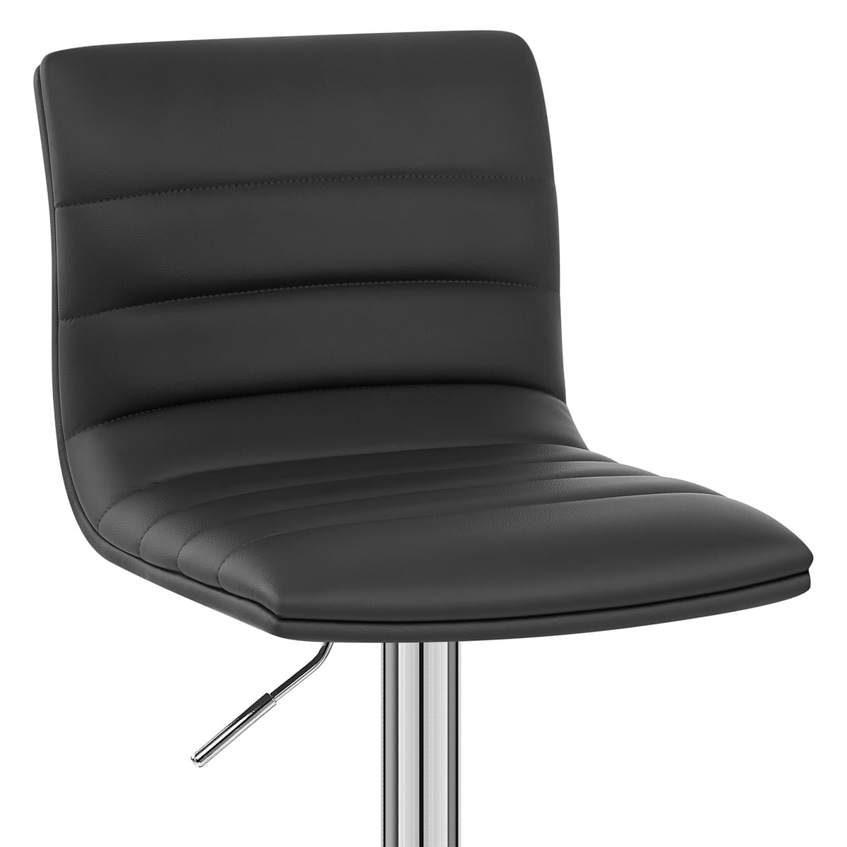 Sgabello Ecopelle Cromato - Linear Nero