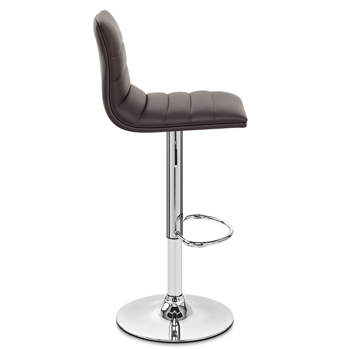Sgabello Ecopelle Cromato - Linear Marrone