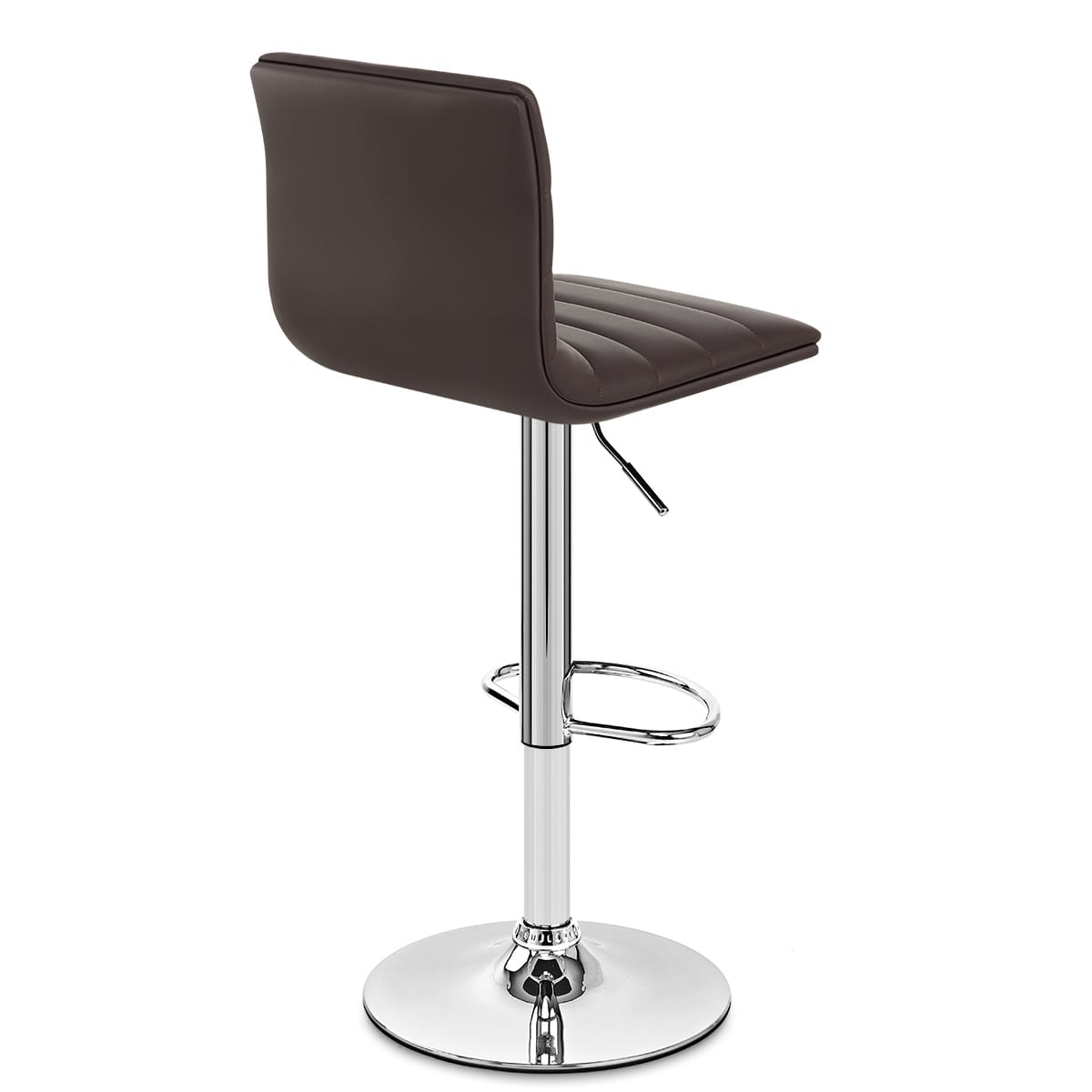 Sgabello Ecopelle Cromato - Linear Marrone