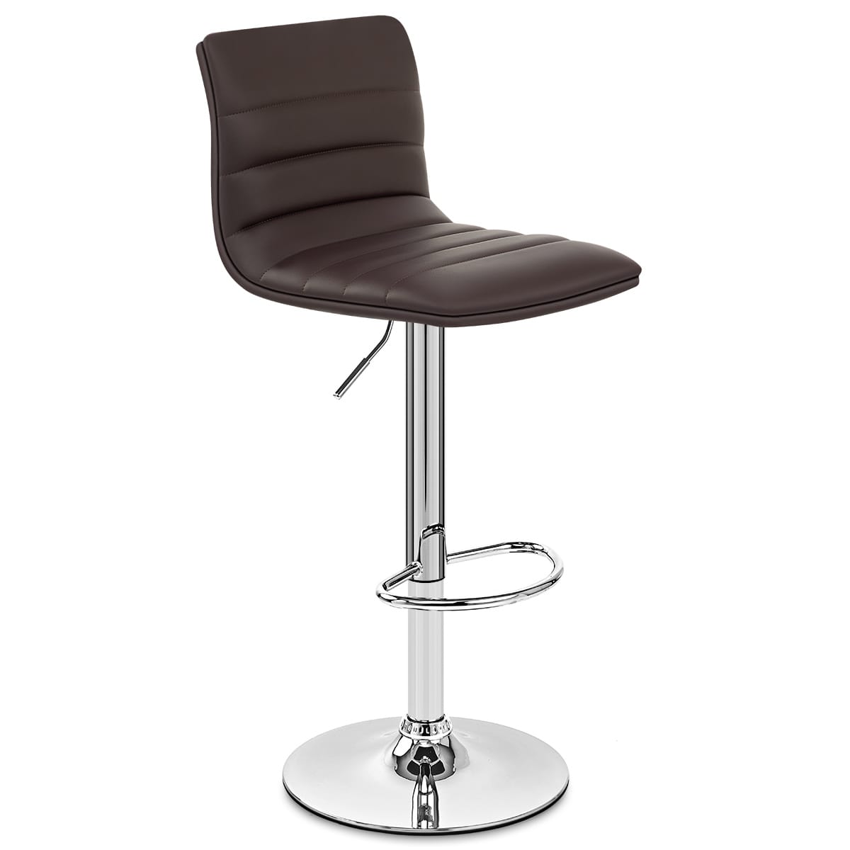 Sgabello Ecopelle Cromato - Linear Marrone
