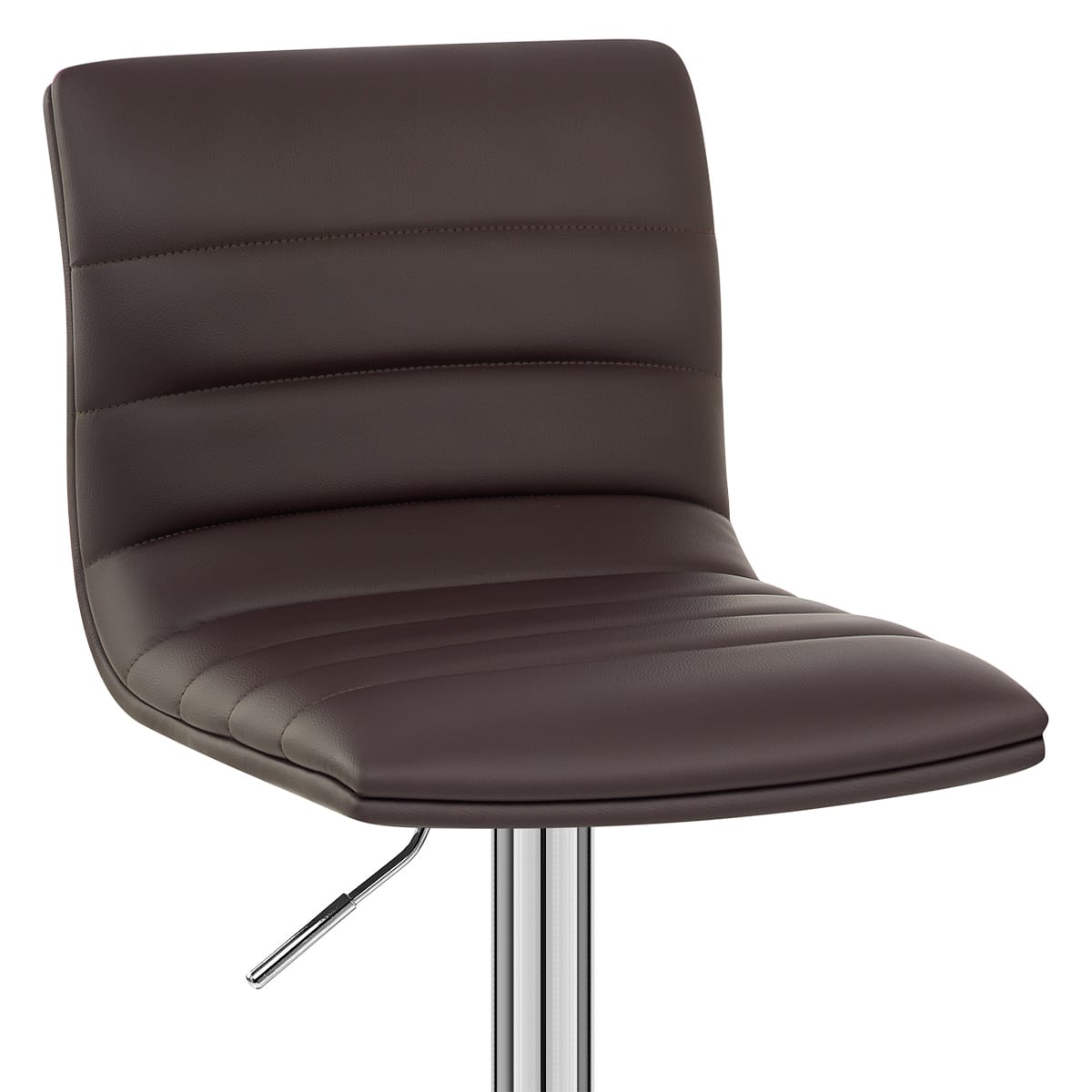 Sgabello Ecopelle Cromato - Linear Marrone