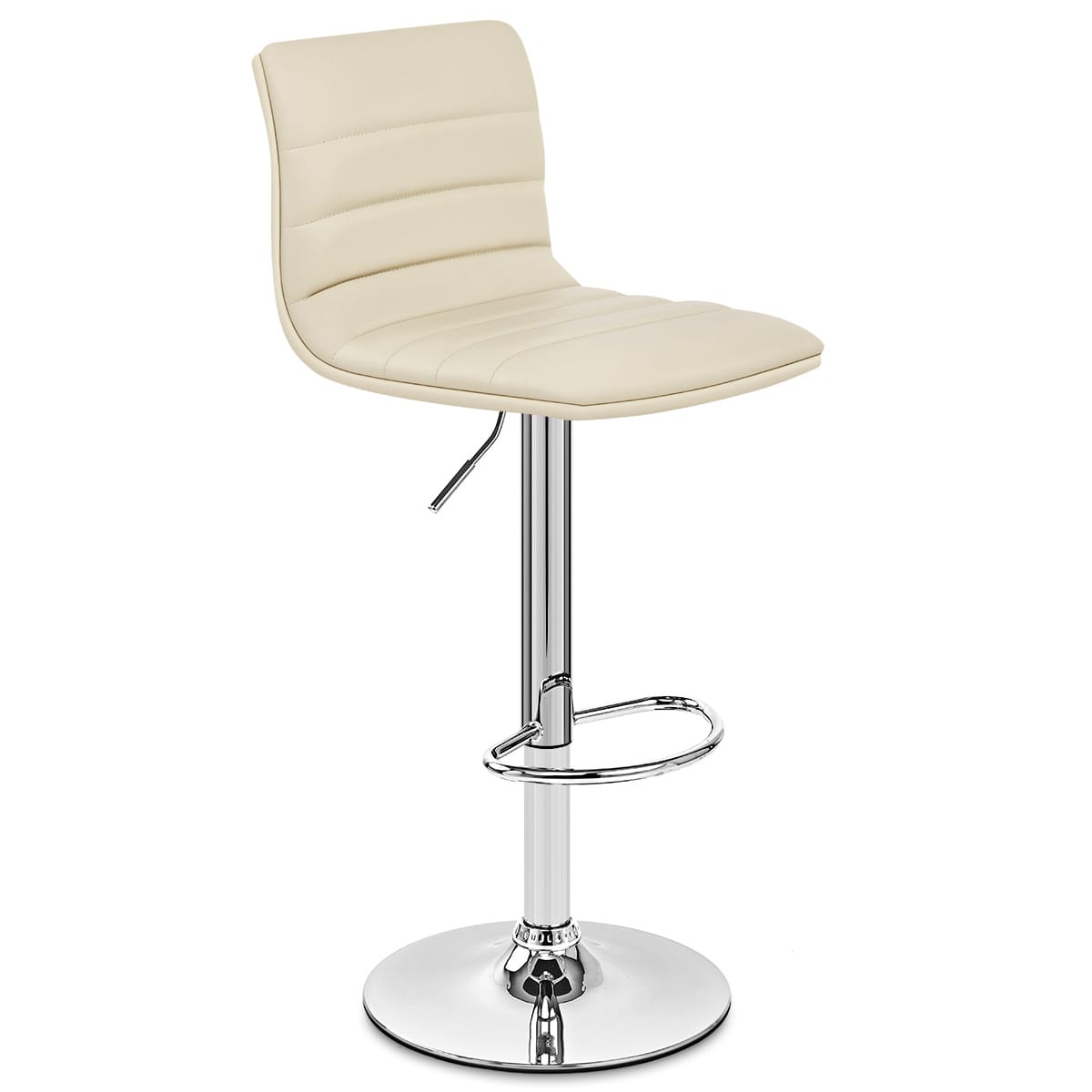 Sgabello Ecopelle Cromato - Linear Crema
