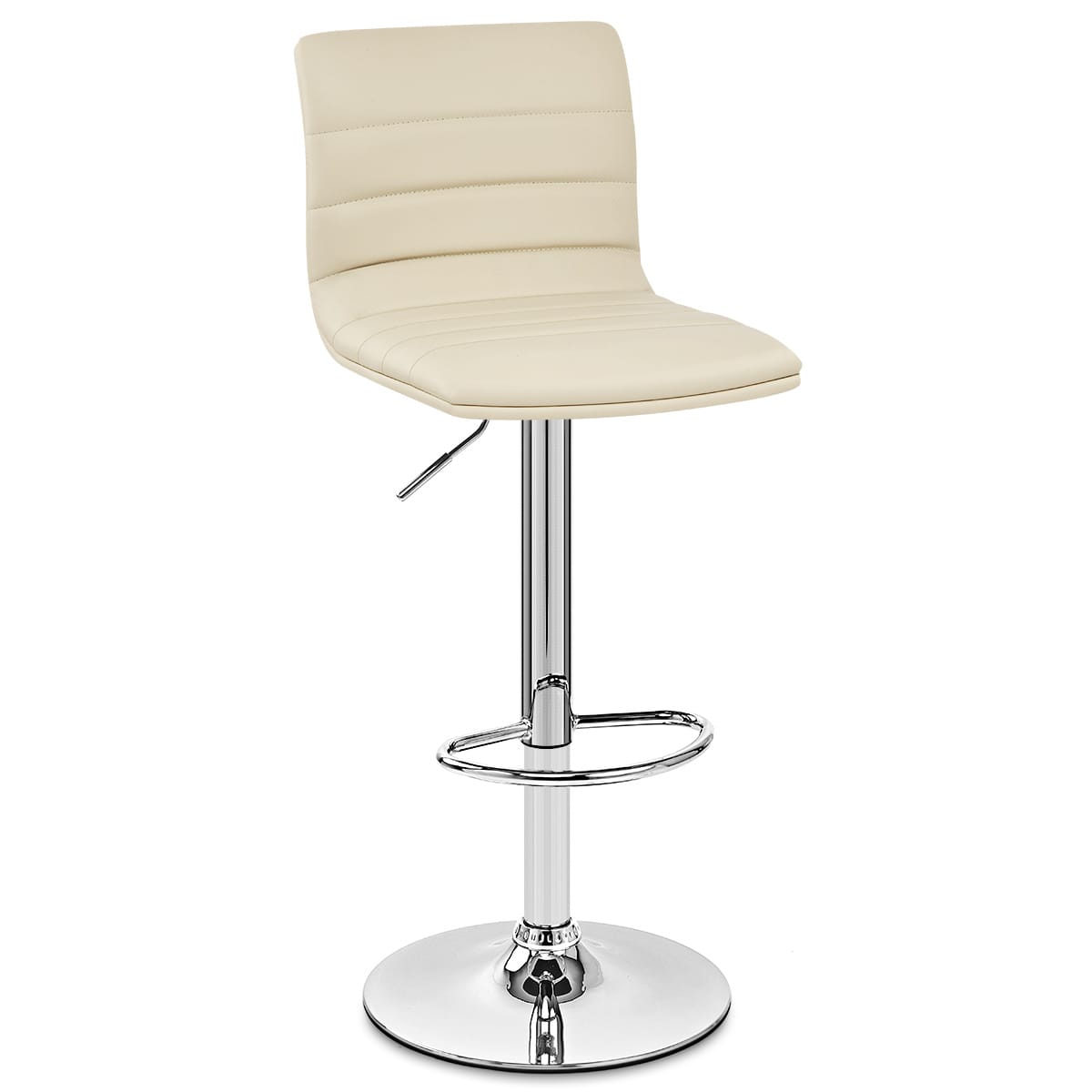 Sgabello Ecopelle Cromato - Linear Crema