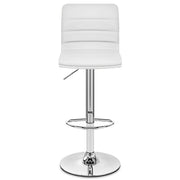 Sgabello Ecopelle Cromato - Linear Bianco