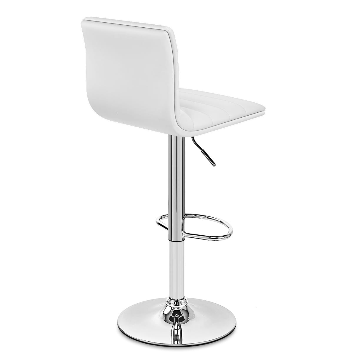 Sgabello Ecopelle Cromato - Linear Bianco