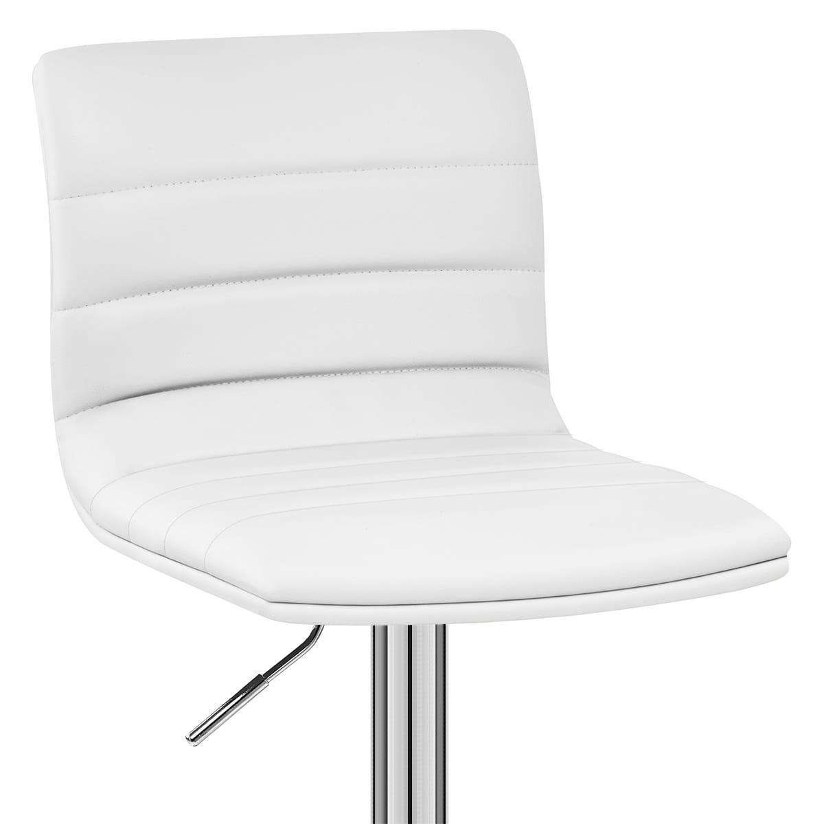 Sgabello Ecopelle Cromato - Linear Bianco
