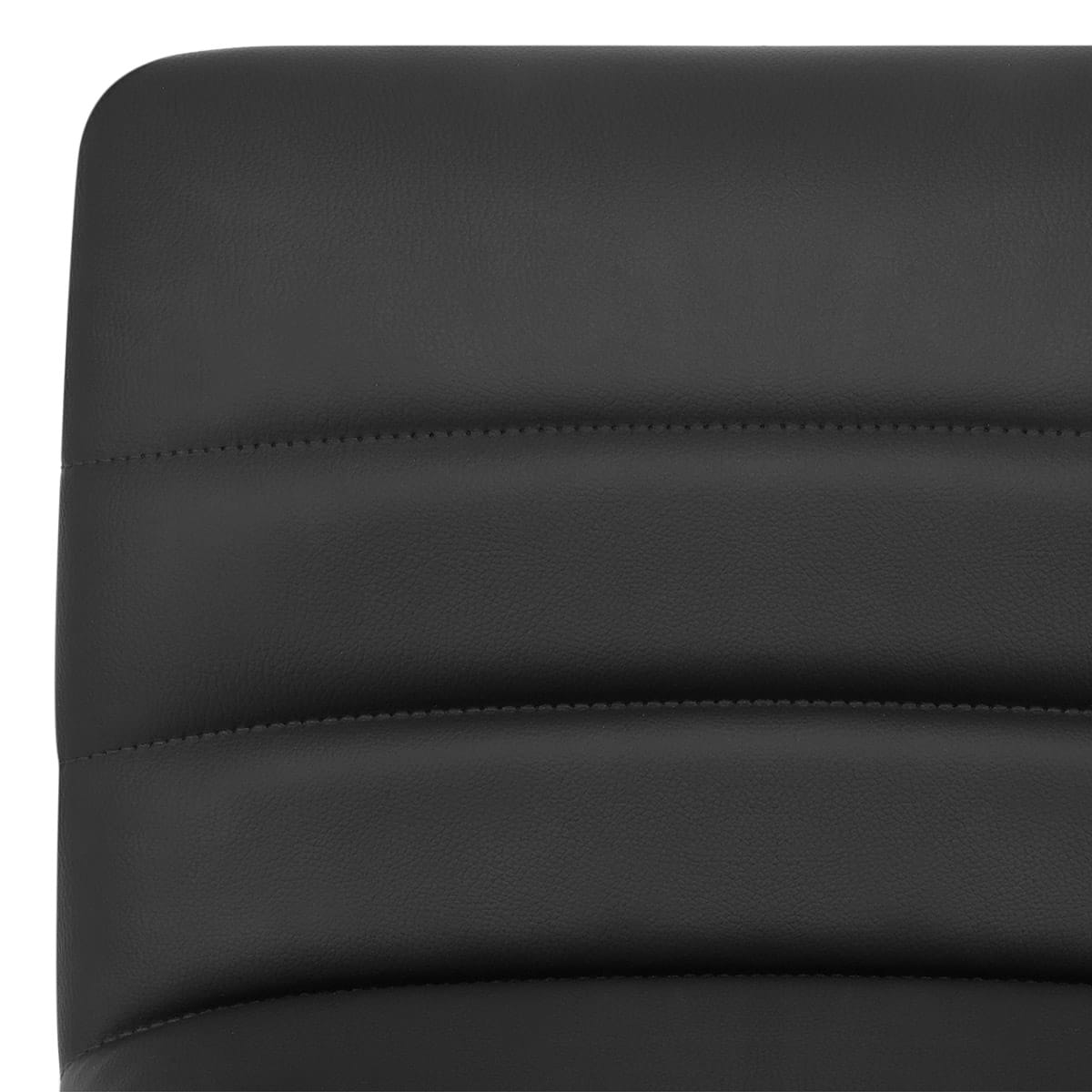 Sgabello Ecopelle Cromo Satinato - Linear Nero