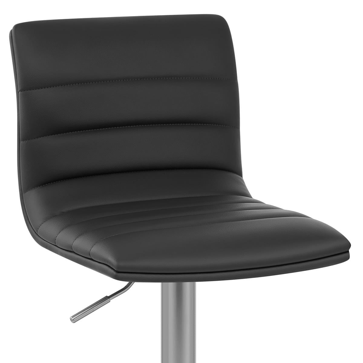 Sgabello Ecopelle Cromo Satinato - Linear Nero