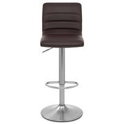 Sgabello Ecopelle Cromo Satinato - Linear Marrone