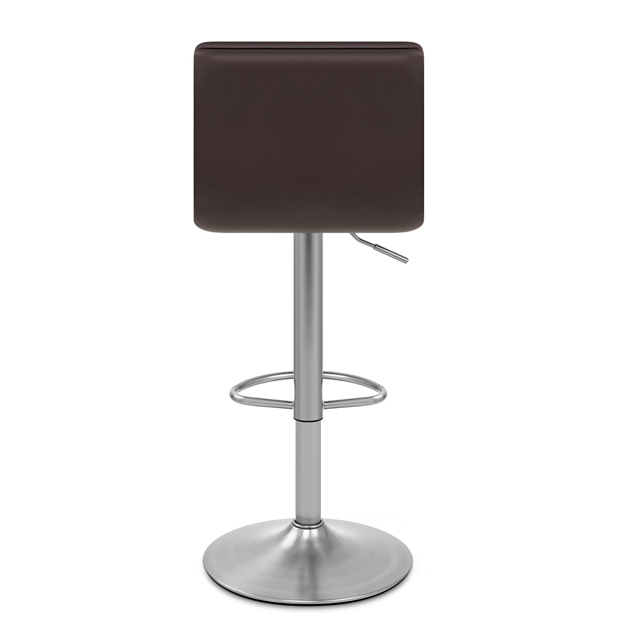 Sgabello Ecopelle Cromo Satinato - Linear Marrone