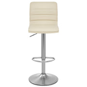 Sgabello Ecopelle Cromo Satinato - Linear Crema