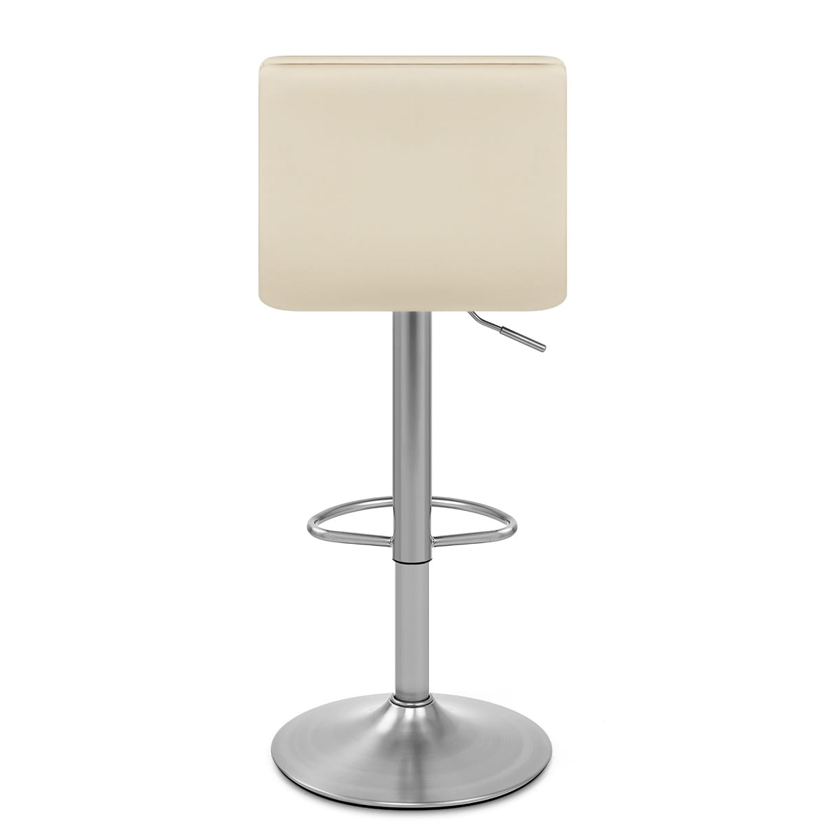 Sgabello Ecopelle Cromo Satinato - Linear Crema