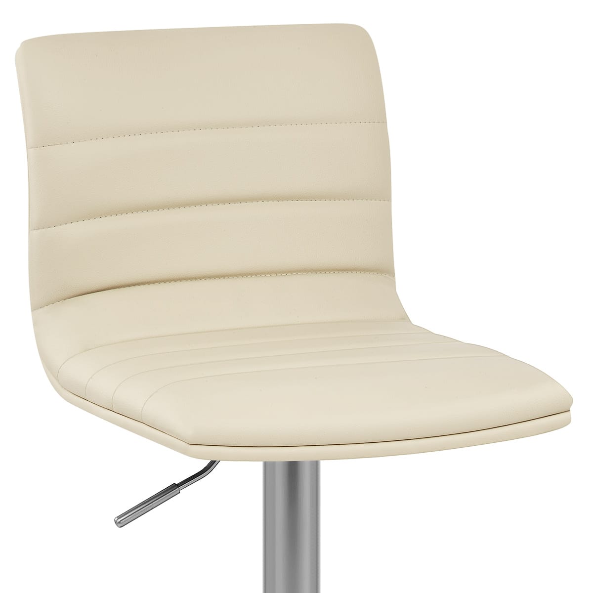 Sgabello Ecopelle Cromo Satinato - Linear Crema