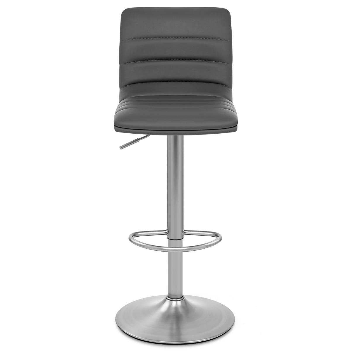 Sgabello Ecopelle Cromo Satinato - Linear Grigio