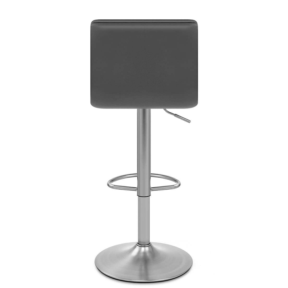 Sgabello Ecopelle Cromo Satinato - Linear Grigio