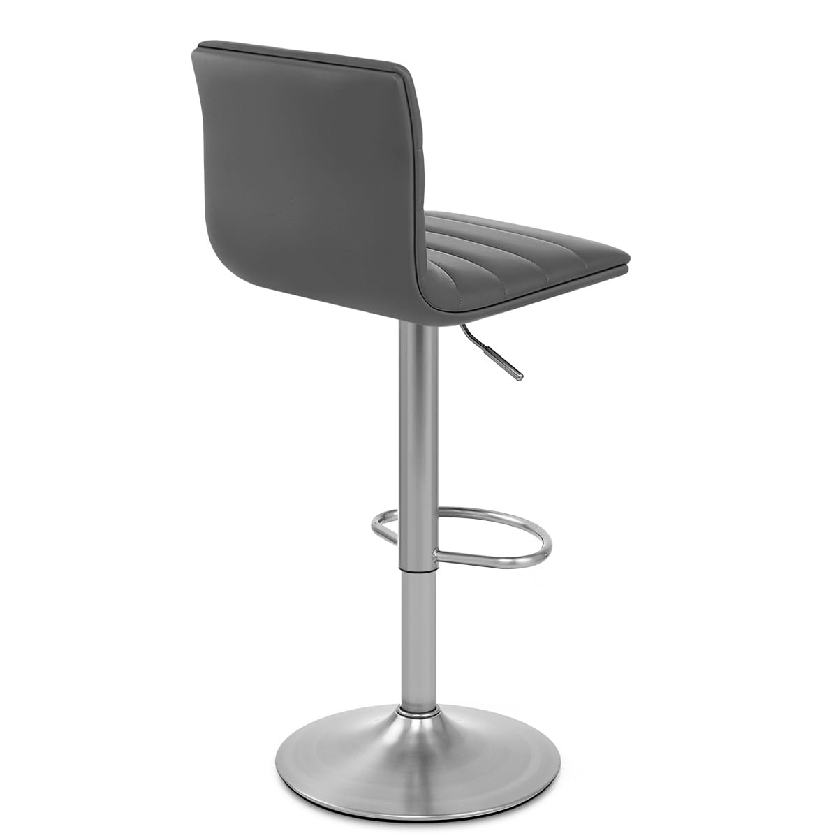 Sgabello Ecopelle Cromo Satinato - Linear Grigio
