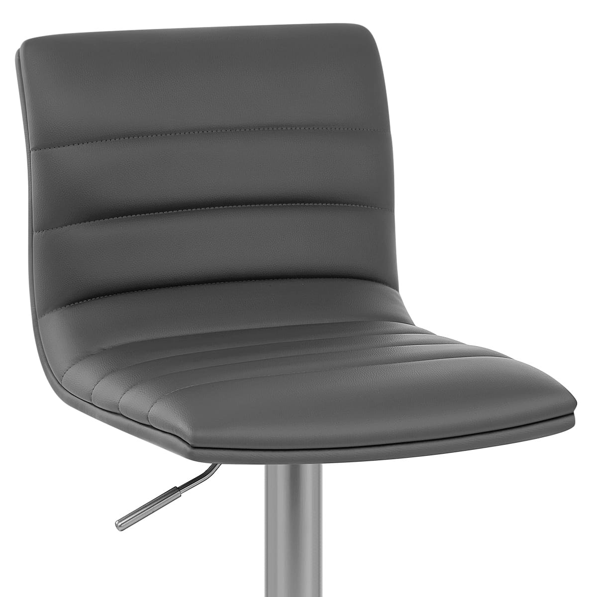 Sgabello Ecopelle Cromo Satinato - Linear Grigio