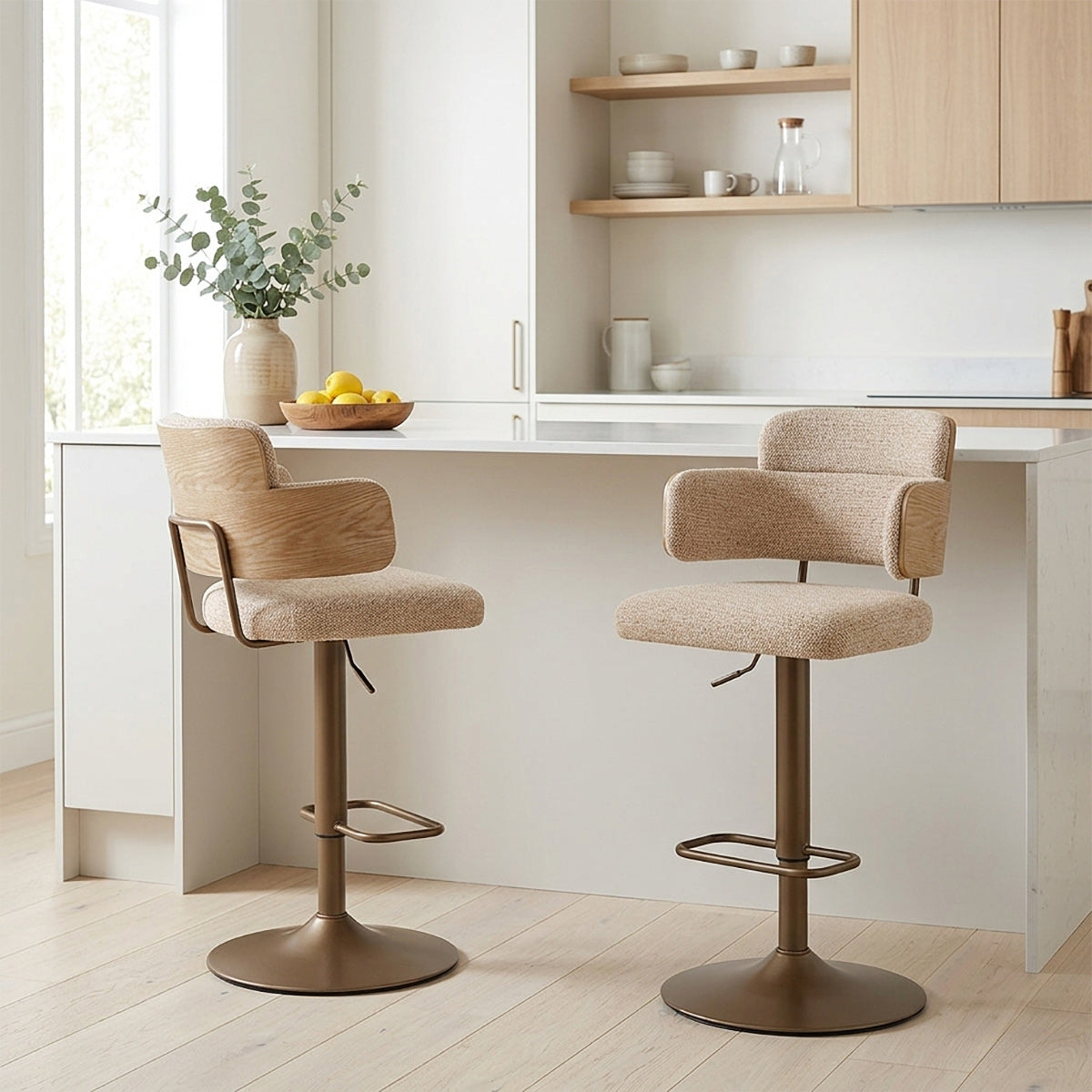 Sgabello Tessuto Rame - Logan Beige