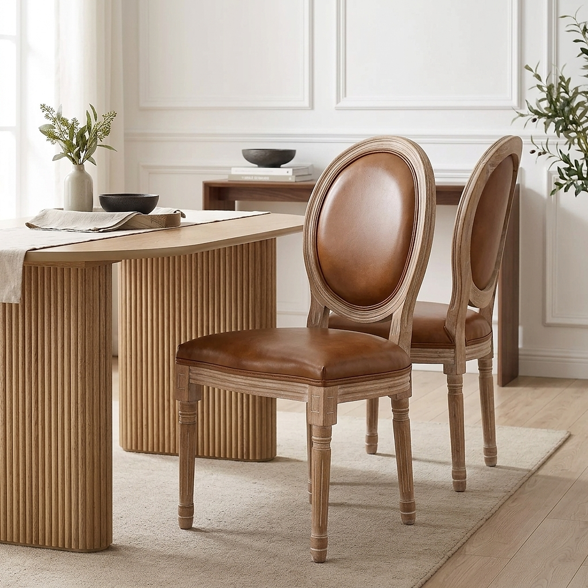 Sedia da pranzo Vera Pelle Quercia - Louis Marrone