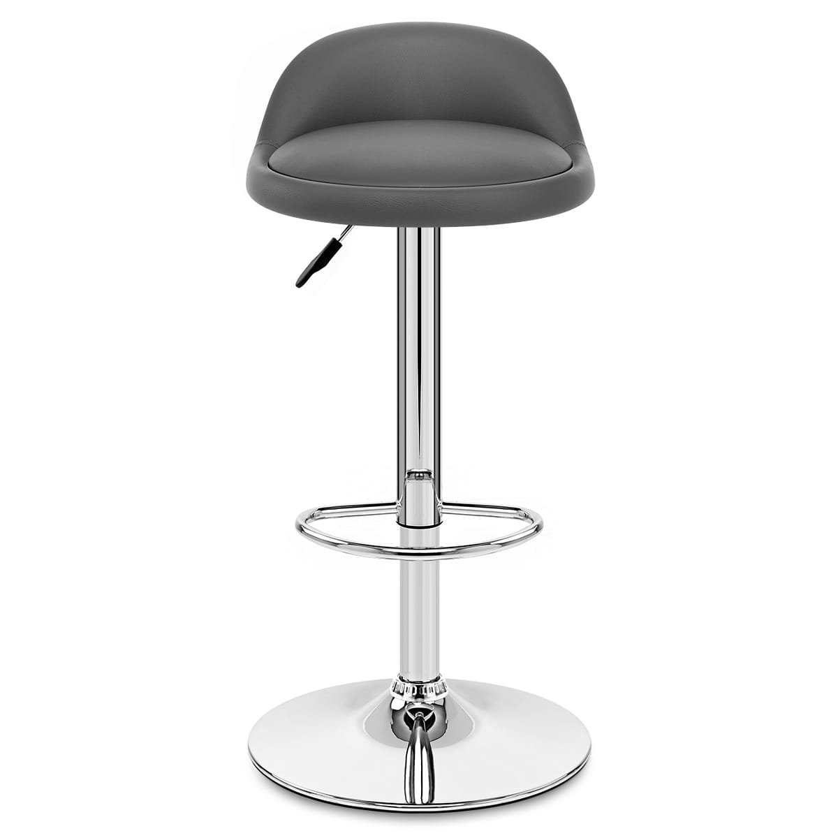 Sgabello Ecopelle Cromato - Lulu Grigio