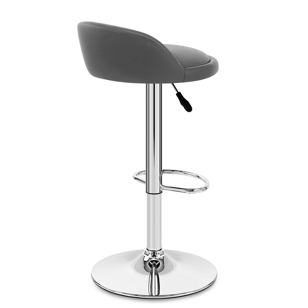 Sgabello Ecopelle Cromato - Lulu Grigio