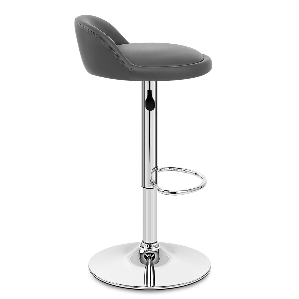 Sgabello Ecopelle Cromato - Lulu Grigio