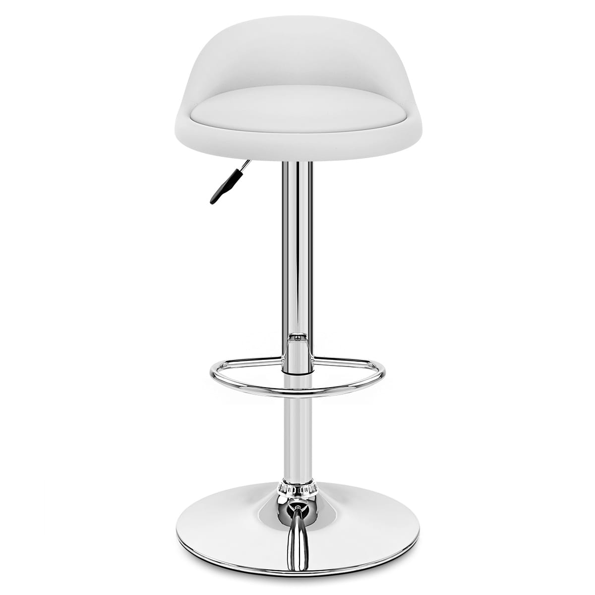 Sgabello Ecopelle Cromato - Lulu Bianco