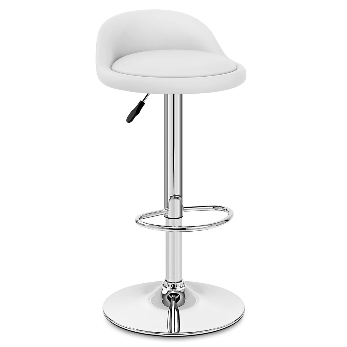 Sgabello Ecopelle Cromato - Lulu Bianco